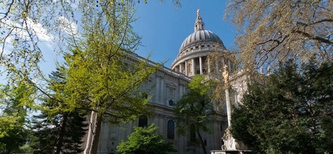 St Paul's Cathedral is a good place for banqueting halls in east London, 